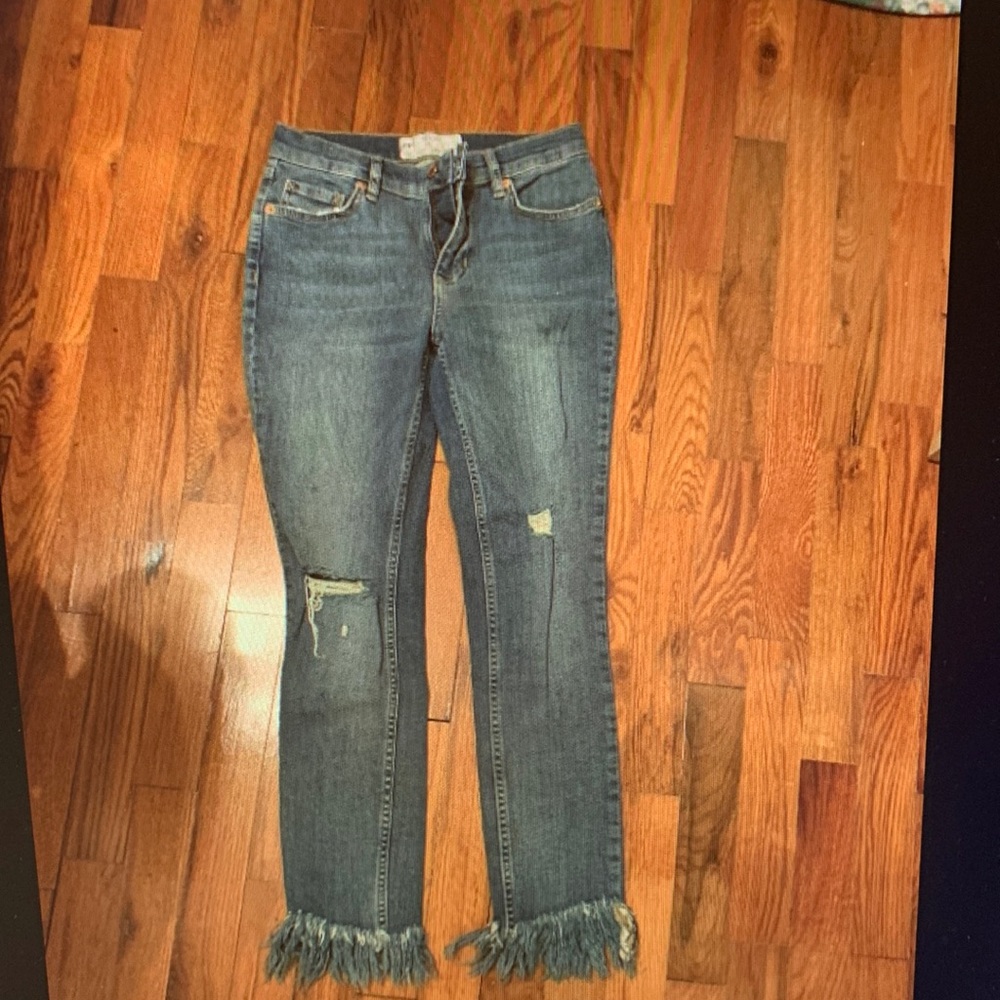 Free People Fringed Jeans